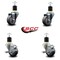 Service Caster 3'' Thermoplastic Rubber Wheel Swivel 1-7/8'' Expanding Stem Caster Set 2 Brakes, 4PK SCC-EX20S314-TPRB-2-TLB-2-178 - alternate 2
